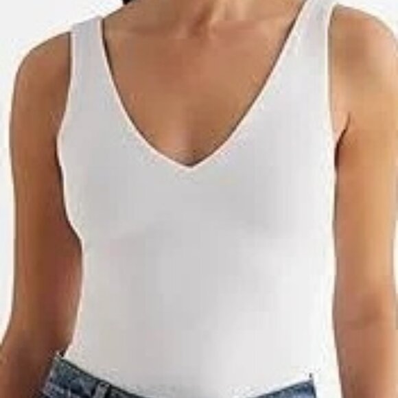 Express White Ribbed Body Contour Bodysuit SZ M NWT - Picture 1 of 8